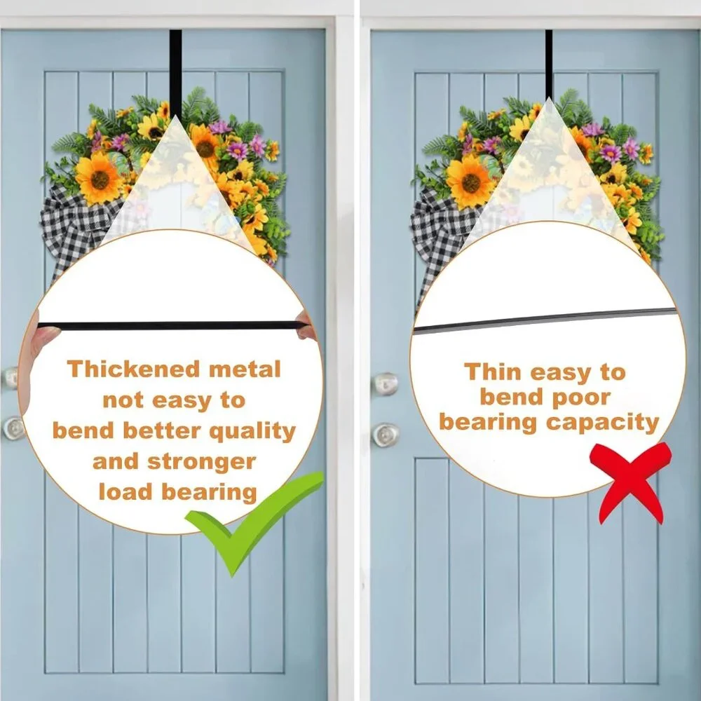 Durable 14-inch Wreath Hanger Set - 2 Pack, Perfect for Front Door Displays